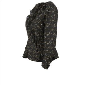 Cabi Eros blouse. New. Worn one time. Size medium. Black w multi colored hearts.